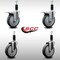 Service Caster 5'' SS Thermoplastic Rubber Swivel 1-1/8'' Expanding Stem Caster Set 2 Total Lock Brakes, 4PK SCC-SSEXTTL20S514-TPRB-2-S-2-118 - alternate 2